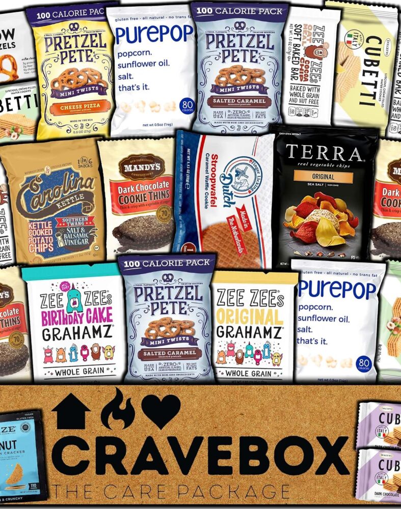 CRAVEBOX Gourmet Value Snack Box (Variety Pack) Summer Care Package Specialty Private Label Healthy Variety